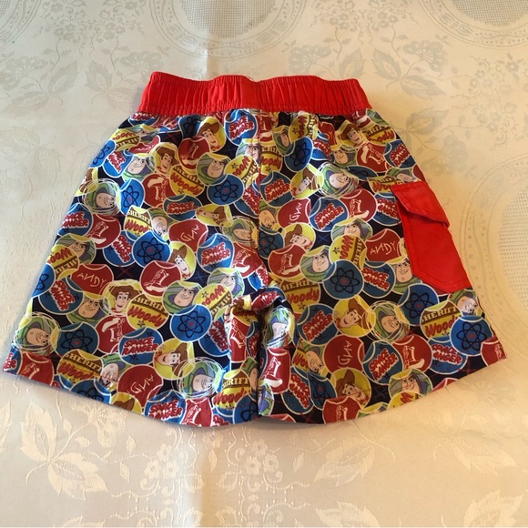 Disney Toy Story Boys Size 3 Red Swimming Trunks Baiting Shorts Mesh Lining - Picture 11 of 16